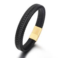 Leder Armband, mit Titanstahl, Einbrennlack, Modeschmuck & unisex, keine, 25*13mm,12mm, Länge:ca. 8.27 ZollInch, verkauft von PC