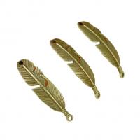 Zinc Alloy Feather Pendants, plated, DIY 