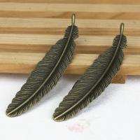 Zinc Alloy Feather Pendants, plated, DIY 