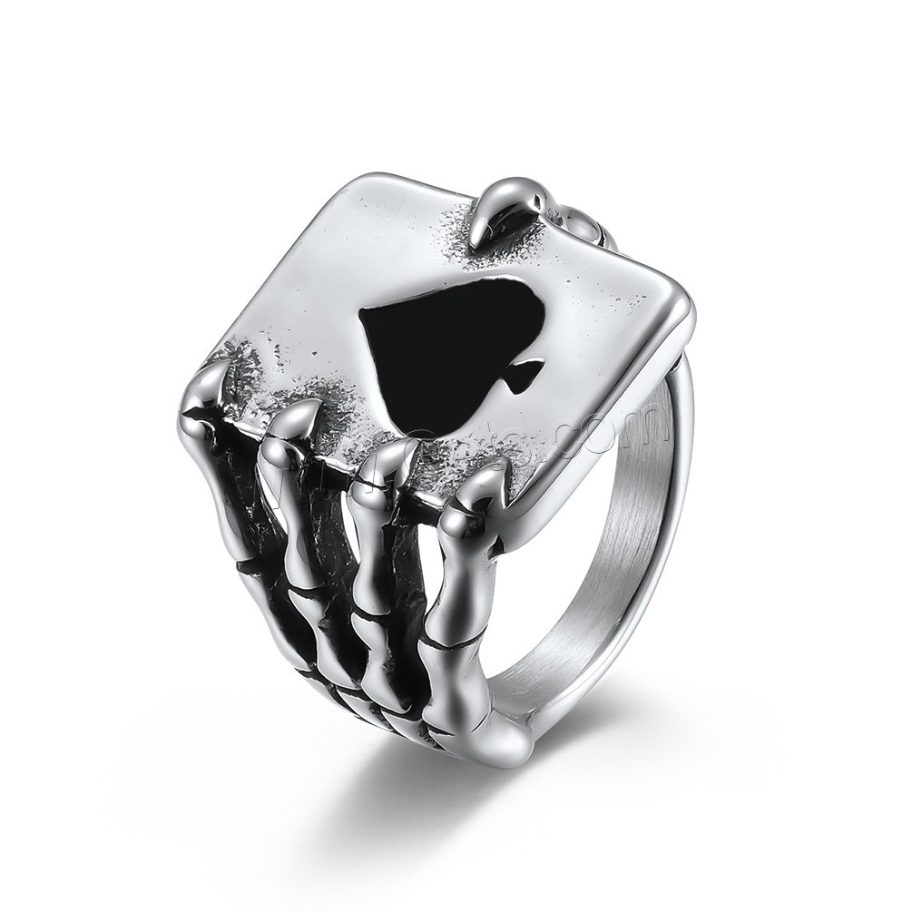 Edelstahl Fingerring, 304 Edelstahl, Hand, Vakuum-Ionen-Beschichtung, unisex & verschiedene Größen vorhanden & Schwärzen, keine, 20mm, Größe:8-12, verkauft von PC