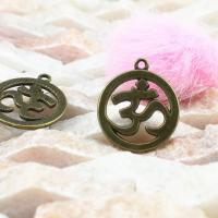 Zinc Alloy Jewelry Pendants, plated, antique bronze color, 25mm 