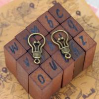 Zinc Alloy Jewelry Pendants, Light Bulb, plated, antique bronze color 