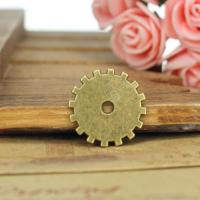 Zinc Alloy Jewelry Pendants, Gear Wheel, plated, antique bronze color, 20mm 