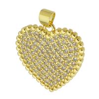 Colgante de Micro Pavé de Zirconía Cúbica, metal, Corazón, chapado en color dorado, Joyería & Bricolaje & micro arcilla de zirconia cúbica, dorado, 21x22x2mm, agujero:aproximado 3.5mm, Vendido por UD