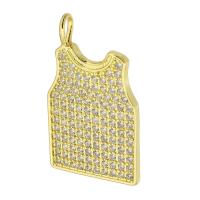 Colgante de Micro Pavé de Zirconía Cúbica, metal, Prenda Forma, chapado en color dorado, Joyería & Bricolaje & micro arcilla de zirconia cúbica, dorado, 18x30x2mm, agujero:aproximado 3mm, Vendido por UD