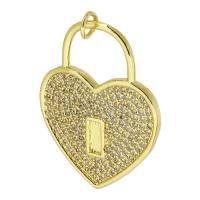 Colgante de Micro Pavé de Zirconía Cúbica, metal, Corazón, chapado en color dorado, Joyería & Bricolaje & micro arcilla de zirconia cúbica, dorado, 25x32.5x2mm, agujero:aproximado 2.5mm, Vendido por UD