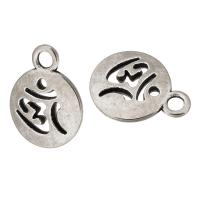 Zinc Alloy Jewelry Pendants, Round, plated, Unisex & hollow Approx 2mm 