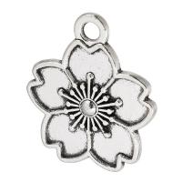 Zinklegierung Blume Anhänger, plattiert, unisex, keine, 17.5x21x1mm, Bohrung:ca. 2mm, verkauft von kg