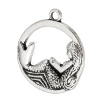 Zinc Alloy Jewelry Pendants, Mermaid, plated, Unisex & hollow Approx 2mm 