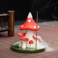 Incense Smoke Flow Backflow Holder Ceramic Incense Burner, Porcelain, mushroom, handmade, for home and office & durable & multifunctional 