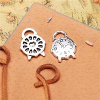 Zinc Alloy Jewelry Pendants, Clock, plated, DIY 