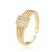 Cubic Zirconia Micro Pave Brass Finger Ring, plated, Adjustable & micro pave cubic zirconia & for woman 