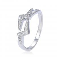 Cubic Zirconia Micro Pave Brass Finger Ring, plated, Adjustable & micro pave cubic zirconia & for woman 