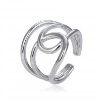 Messing Manschette Fingerring, plattiert, Einstellbar & unisex & hohl, keine, 19mm, verkauft von PC