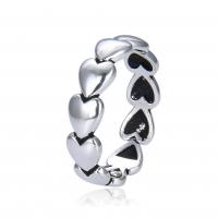 Messing Fingerring, Herz, Platinfarbe platiniert, Einstellbar & unisex, Silberfarbe, verkauft von PC