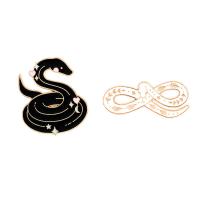 El esmalte Broche, aleación de zinc, Serpiente, chapado en color dorado, unisexo & diferentes estilos para la opción, 10PCs/Grupo, Vendido por Grupo