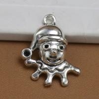 Zinc Alloy Jewelry Pendants, clown, plated, silver color 