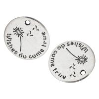 Zinc Alloy Message Pendants, Flat Round, plated, Unisex Approx 2mm 