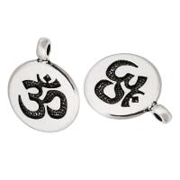 Zinc Alloy Message Pendants, Flat Round, plated, Unisex Approx 2mm 