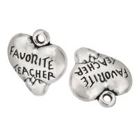 Zinc Alloy Message Pendants, Heart, plated, Unisex Approx 2mm 