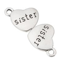 Zinc Alloy Message Pendants, Heart, plated, Unisex Approx 2.5mm 