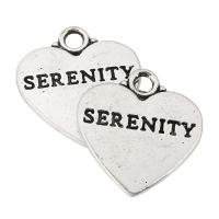 Zinc Alloy Message Pendants, Heart, plated, Unisex Approx 2mm 