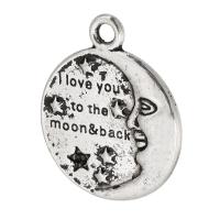 Zinc Alloy Message Pendants, Flat Round, plated, Unisex Approx 2.5mm 