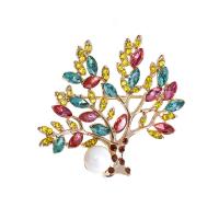 Broche de diamantes de imitación de la aleación de Zinc, Árbol de la vida, chapado, unisexo & diferentes estilos para la opción & con diamantes de imitación, más colores para la opción, Vendido por UD