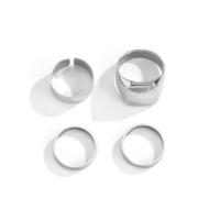 En alliage de zinc Bague, Placage de couleur platine, 4 pièces & pour homme, 17mm, 20mm .5-10.5, Vendu par fixé