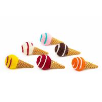 Hair Clip Cabochon Finding, Felt, Ice Cream, random style & DIY, Random Color, 30mm 