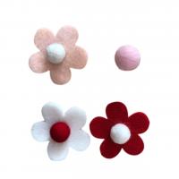 髪のクリップ カボションを見つける, フェルト, 花形, ハンドメイド, DIY, 無色, 8mm, 売り手 パソコン