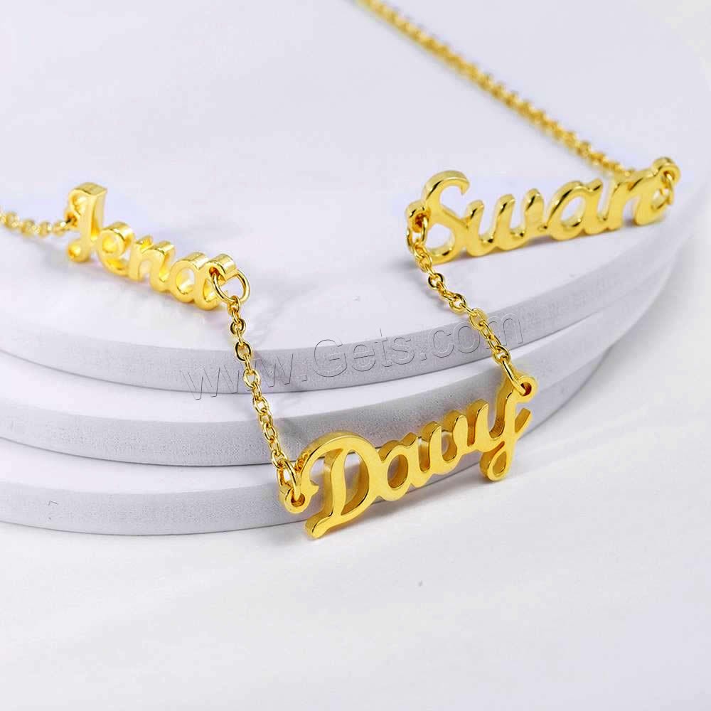 Collar de Acero Inoxidable, acero inoxidable 304, con 1.97inch extender cadena, Recubrimiento iónico al vacío, Cada texto personalizado debe tener menos de 10 letras & Joyería & unisexo, más colores para la opción, longitud:aproximado 17.72 Inch, Vendido por UD