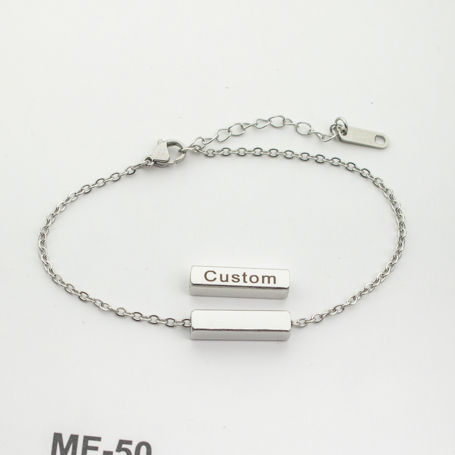 acero inoxidable 304 Pulsera, con 1.97inch extender cadena, Recubrimiento iónico al vacío, Cada texto personalizado debe tener menos de 10 letras & Joyería & unisexo, más colores para la opción, longitud:aproximado 6.69 Inch, Vendido por UD