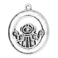 Zinc Alloy Jewelry Pendants, Flat Round, plated, Unisex & hollow Approx 1mm 