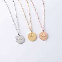 Stainless Steel Jewelry Necklace, 304 Stainless Steel, Round, Vacuum Ion Plating, fashion jewelry & Unisex 1.5mm,20mm Approx 17.72 Inch 