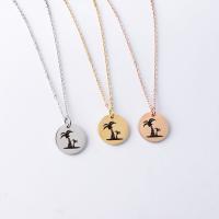 Stainless Steel Jewelry Necklace, 304 Stainless Steel, Round, Vacuum Ion Plating, fashion jewelry & Unisex 1.5mm,20mm Approx 17.72 Inch 