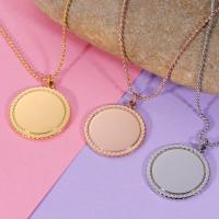 Stainless Steel Jewelry Necklace, 304 Stainless Steel, Round, Vacuum Ion Plating, fashion jewelry & Unisex 1.5mm,25mm Approx 19.69 Inch 