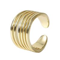 Messing Fingerring, goldfarben plattiert, Einstellbar & für Frau, Goldfarbe, 18mm, verkauft von PC