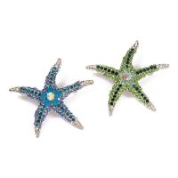 Broche de diamantes de imitación de la aleación de Zinc, Estrella de Mar, chapado en color dorado, para mujer & con diamantes de imitación, más colores para la opción, 52x58mm, 10PCs/Grupo, Vendido por Grupo