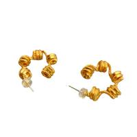 Messing Ohrstecker, 18K vergoldet, Modeschmuck & für Frau, 24.5mm, verkauft von Paar