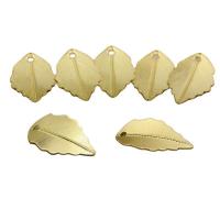 Pendentifs de feuille en laiton, Placage de couleur d'or, unisexe, doré Environ Vendu par sac