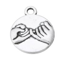 Zinc Alloy Jewelry Pendants, Flat Round, plated, Unisex Approx 2mm 