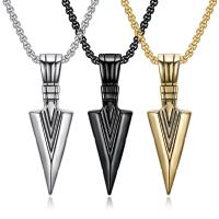 Collier de bijoux de titane, Acier titane, pointe de flèche, Placage, styles différents pour le choix & pour homme, plus de couleurs à choisir, 55mm .62 pouce, Vendu par PC