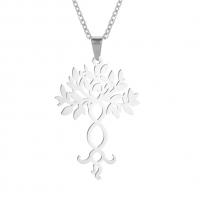 Stainless Steel Jewelry Necklace, 304 Stainless Steel, with 1.96inch extender chain, Flower, Unisex & hollow, original color Approx 17.7 Inch 