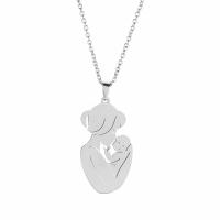 Stainless Steel Jewelry Necklace, 304 Stainless Steel, Mother and Baby, Unisex original color Approx 20.4 Inch 