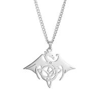 Stainless Steel Jewelry Necklace, 304 Stainless Steel, with 1.96inch extender chain, Dragon, for woman & hollow, original color Approx 17.7 Inch 