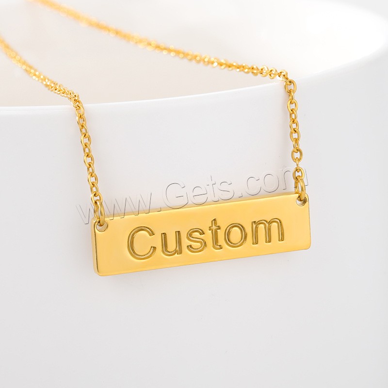 Collar de Acero Inoxidable, acero inoxidable 304, con 1.97inch extender cadena, Recubrimiento iónico al vacío, Cada texto personalizado debe tener menos de 10 letras & Joyería & unisexo, más colores para la opción, longitud:aproximado 17.72 Inch, Vendido por UD