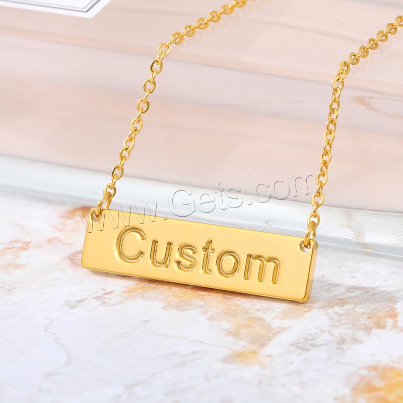 Collar de Acero Inoxidable, acero inoxidable 304, con 1.97inch extender cadena, Recubrimiento iónico al vacío, Cada texto personalizado debe tener menos de 10 letras & Joyería & unisexo, más colores para la opción, longitud:aproximado 17.72 Inch, Vendido por UD