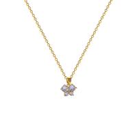 Collier de bijoux de titane, Acier titane, avec 5.8cm chaînes de rallonge, Plaqué d'or, bijoux de mode & pavé de micro zircon & pour femme, doré cm, Vendu par PC