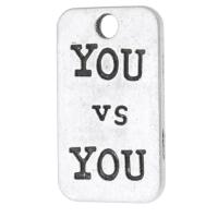 Zinc Alloy Message Pendants, Rectangle, plated, Unisex Approx 2mm 